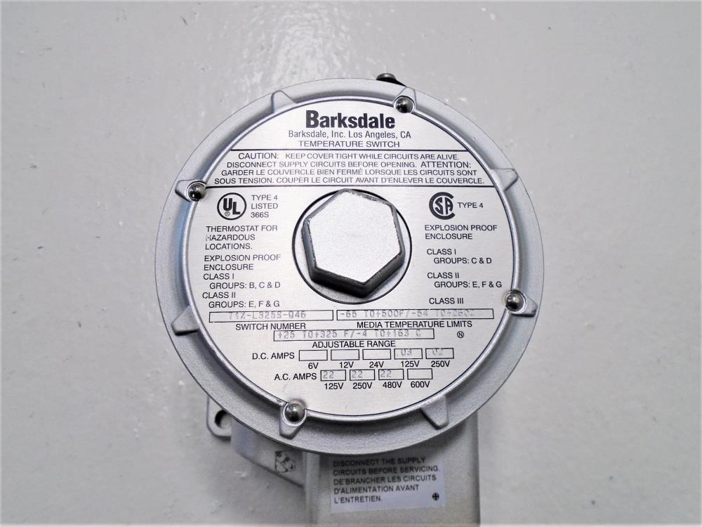 Barksdale 25 to 325 Deg. F Temperature Switch T1X-L325S-046